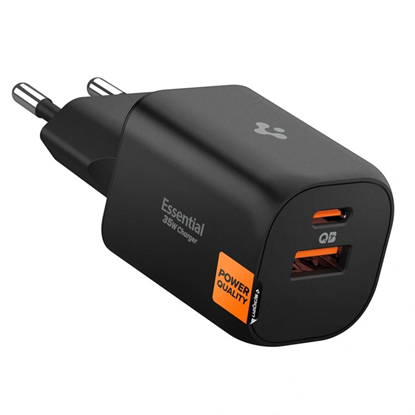 Изображение adowarka Spigen ESSENTIAL EE352EU 2-PORT NETWORK CHARGER 35W BLACK