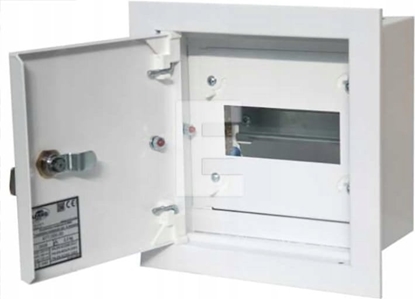 Attēls no Alfako Rozdzielnia metalowa moduowa podtynkowa 1x6 moduów zamek Ral 9003 A-RW0