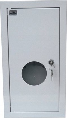 Attēls no Alfako Rozdzielnia podtynkowa metalowa 1 X TL 1F na licznik elektroniczny + 6 zabezpiecze zamek okienko RAL 9003A-RW6E