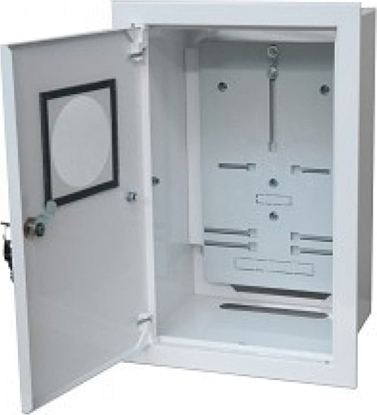 Attēls no Alfako Rozdzielnica podtynkowa metalowa 1x3F zamke okienko RAL 9003 A-RW19