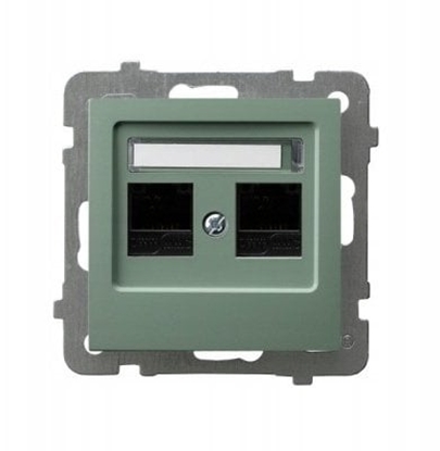 Picture of AS Gniazdo komputerowe podwójne, kat. 5e MMC zielony mat GPK-2G/K/m/84
