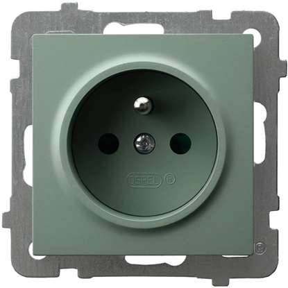 Picture of AS Gniazdo pojedyncze z uziemieniem zielony mat GP-1GZ/m/84