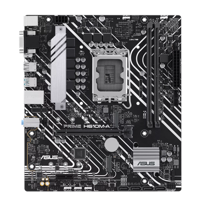 Attēls no Asus PRIME H610M-A R2.0 | Processor family Intel | Processor socket LGA1700 | Supported hard disk drive interfaces M.2, SATA | Number of SATA connectors 4