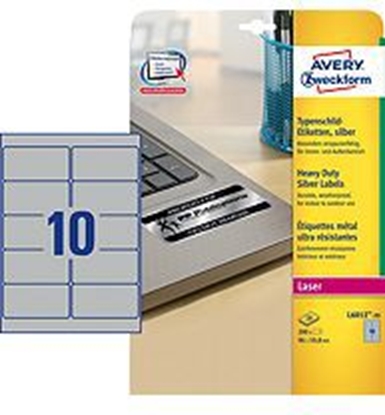 Picture of Avery Zweckform Etykiety znamionowe, srebrne 20 ark. (L6012-20)