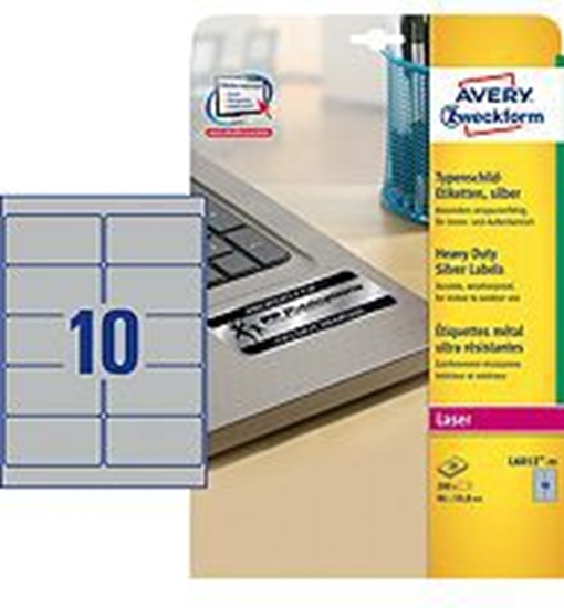 Picture of Avery Zweckform Etykiety znamionowe, srebrne 20 ark. (L6012-20)