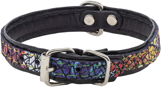 Picture of Barry King Obroa dla psa skórzana Kwiaty, XS-S, 12mm/35cm