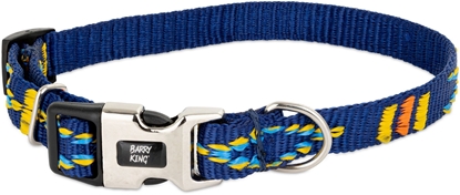 Picture of Barry King Obroa dla psa, granatowy, wzór etniczny, tama polipropylenowa, 25mm/38-60cm