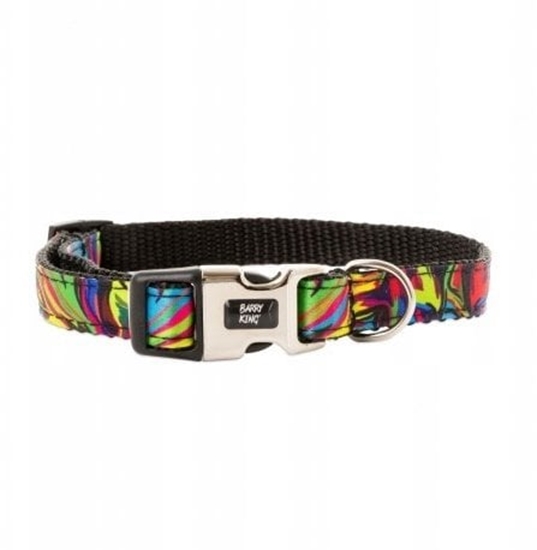 Picture of Barry King Obroa dla psa, granatowy, wzór picasso, tama polipropylenowa, 10mm/18-30cm