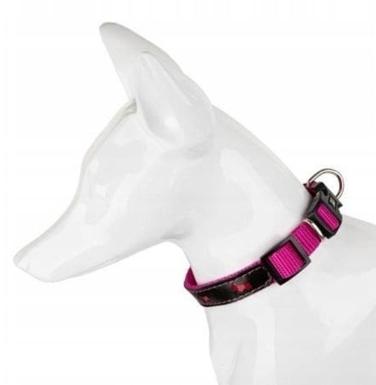 Picture of Barry King Obroa dla psa, wzór psów, odblaskowa plastik 20MM/35CM róowa