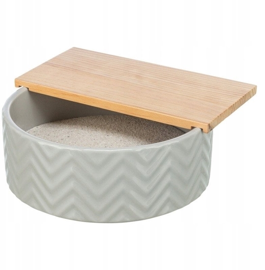Picture of Basen do kpieli piaskowych, dla myszy/chomików, ceramika/drewno, 20 cm/21 x 8 cm