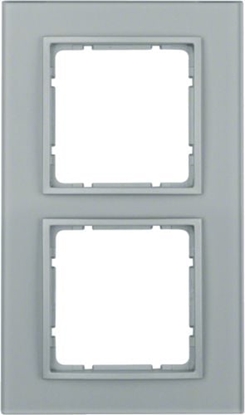 Attēls no Berker Ramka podwójna B.7 szko pozioma szklana aluminium zoty (10126414)