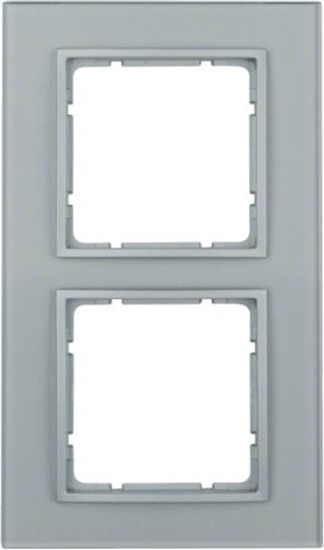Picture of Berker Ramka podwójna B.7 szko pozioma szklana aluminium zoty (10126414)