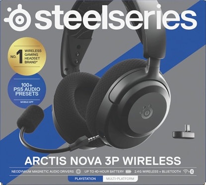 Изображение Bezvadu austiņas SteelSeries Arctis Nova 3PW Black