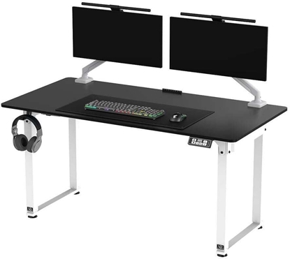 Picture of Biurko Ultradesk Biurko dla gracza QUEST, 140x70cm, 72-120cm, biay-czarny