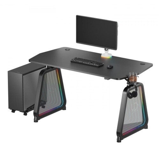Picture of Biurko Ultradesk Biurko dla gracza QUEST, 140x70cm, 72-120cm, czarny-szary