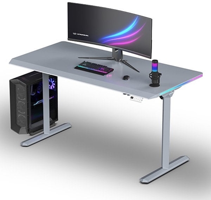 Picture of Biurko Ultradesk Biurko dla gracza QUEST, 140x70cm, 72-120cm, szary-szary