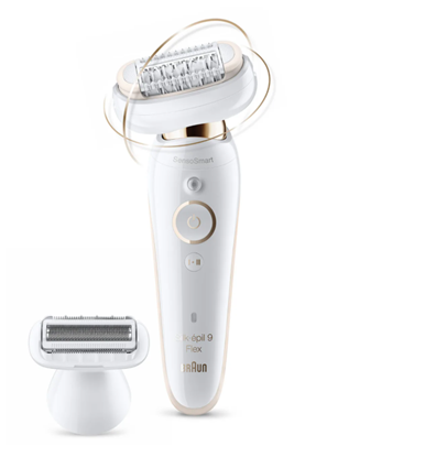 Picture of Braun | Epilator | Silk-epil 9 Flex SES9002 | Operating time (max) 40 min | Bulb lifetime (flashes) Not applicable | Number of power levels 2 | Wet & Dry | White/Gold