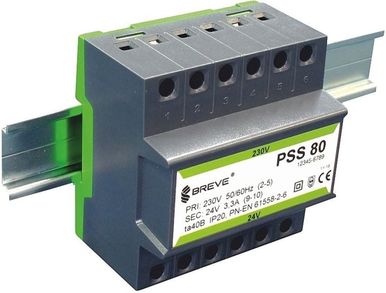 Изображение BREVE Transformator PSS 50N 230/24V na szyn (16024-9888)