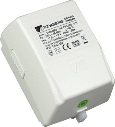 Изображение Breve Tufvassons sp. z o.o. Transformator 1-fazowy wtykowy PFS 20S 230/11,5V /w obudowie IP33 z zabezpieczeniem/ 16109-0065