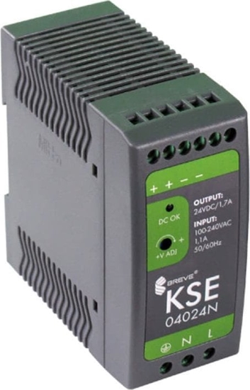 Изображение BREVE Zasilacz impulsowy KSE 04024 230/24VDC 40W 1,7A /na szyn/ 18924-9983