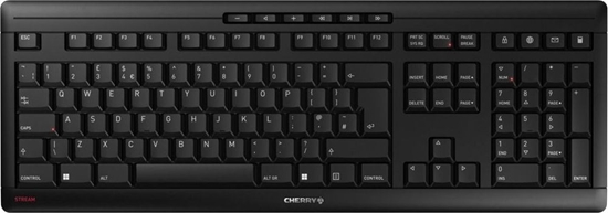 Picture of Cherry Contour Design Stream Wireless tastatūra Universāls RF bezvadu + USB QWERTY Britu angļu valoda Melns