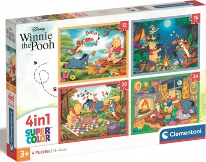 Изображение Clementoni CLE puzzle 4w1 SuperKolor Kubu Puchatek 21514