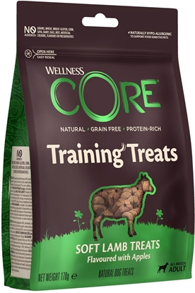 Attēls no Core Training Treats, przysmak, dla psów dorosych, jagnicina i jabko, 170g