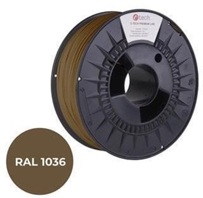 Изображение C-Tech Nici do druku PREMIUM LINE PLA, perowy zoty, RAL1036, 1,75mm, 1kg