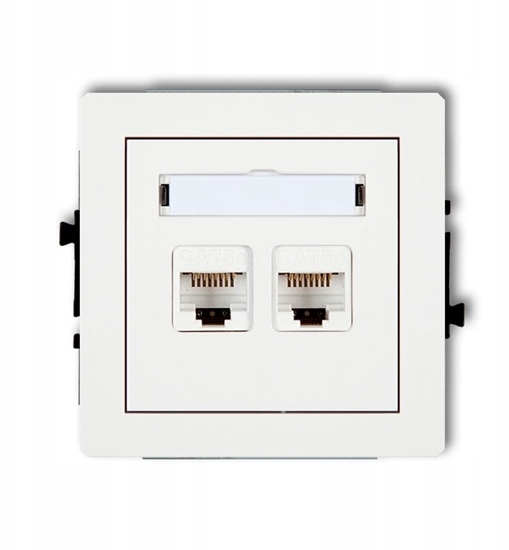 Picture of DECO Mechanizm gniazda komputerowego podwójnego 2xRJ45, kat. 5e, 8-stykowy, biay mat 25DGK-2