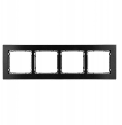 Attēls no DECO Ramka uniwersalna poczwórna - aluminium szczotkowane (ramka: czarna spód: grafitowy) 12-11-DRA-4