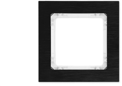 Attēls no DECO Ramka uniwersalna pojedyncza - aluminium szczotkowane (ramka: czarna spód: biay) 12-0-DRA-1