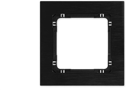 Attēls no DECO Ramka uniwersalna pojedyncza - aluminium szczotkowane (ramka: czarna spód: czarny) 12-12-DRA-1