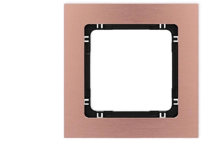 Attēls no DECO Ramka uniwersalna pojedyncza - aluminium szczotkowane (ramka: kolor miedziany spód: czarny) 9-12-DRA-1