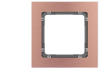 Attēls no DECO Ramka uniwersalna pojedyncza - aluminium szczotkowane (ramka: kolor miedziany spód: grafitowy) 9-11-DRA-1