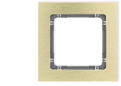 Attēls no DECO Ramka uniwersalna pojedyncza - aluminium szczotkowane (ramka: kolor mosiny spód: grafitowy) 8-11-DRA-1