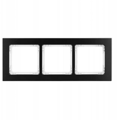 Attēls no DECO Ramka uniwersalna potrójna - aluminium szczotkowane (ramka: czarna spód: biay) 12-0-DRA-3
