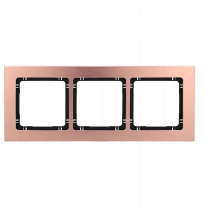 Attēls no DECO Ramka uniwersalna potrójna - aluminium szczotkowane (ramka: kolor miedziany spód: czarny) 9-12-DRA-3
