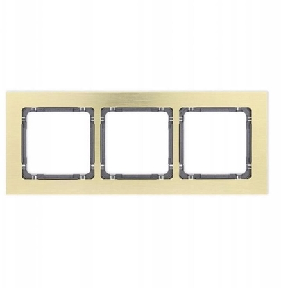 Attēls no DECO Ramka uniwersalna potrójna - aluminium szczotkowane (ramka: kolor mosiny spód: grafitowy) 8-11-DRA-3