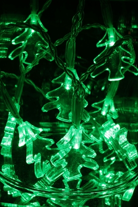 Attēls no Dekoracja witeczna Bulinex Komplet choinkowy LED 10L z ozdobami na baterie patek niegu/choinka/gwiazda (10-012)