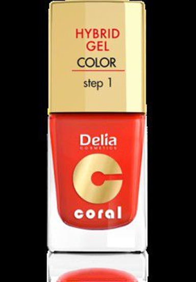 Picture of Delia Cosmetics Coral Hybrid Gel Emalia do paznokci nr 14 pomaraczowa czerwie 11ml