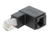 Picture of Delock Adapter RJ45 plug downwards angled to RJ45 jack Cat.6 UTP
