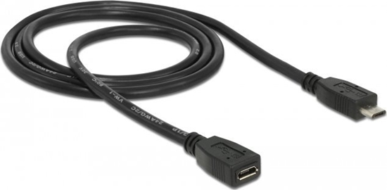 Picture of Delock Extension cable USB 2.0 type Micro-B male > USB 2.0 type Micro-B female 1 m