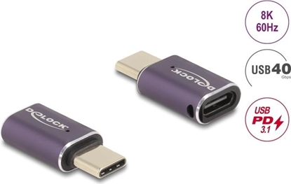 Изображение Adapter USB Delock USB-C - USB-C Fioletowy  (4043619602865)