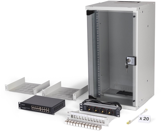 Picture of DIGITUS Netzwerk-Set 254 mm (10") - 12HE, 315x300 mm (BxT)we