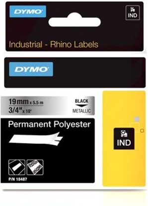 Attēls no Dymo Schriftband Vinyl Black Metallic (18487)