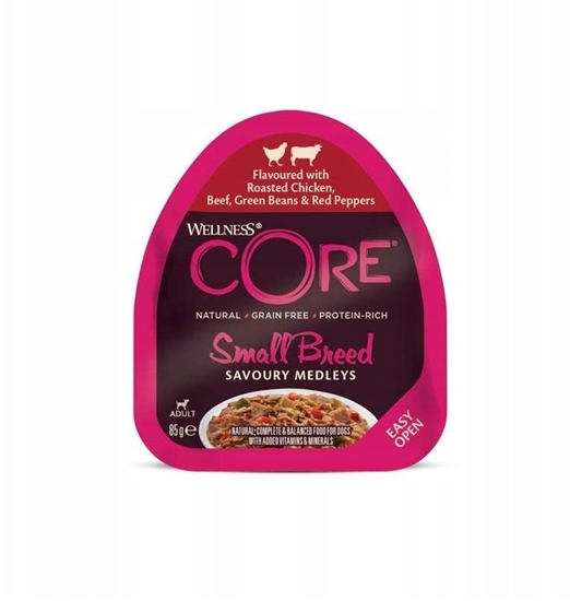 Picture of Dolina Noteci Core Small Breed Savoury Medleys karma mokra dla dorosych psów maych ras kurczak woowina zielona fasolka czer. papryka 85g szalka