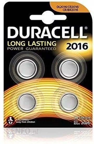 Изображение Duracell Batterie Knopfzelle CR2016 3.0V Lithium    4St.