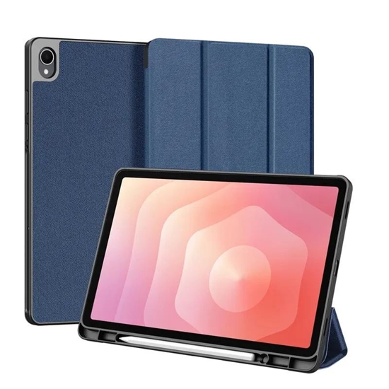 Изображение Dux Ducis Samsung Galaxy Tab S11 Domo Series Tri-fold Stand PU Leather Tablet Cover Blue