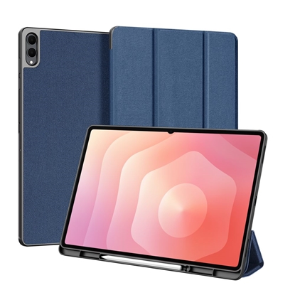 Изображение Dux Ducis Galaxy Tab S11 Ultra Domo Series Tri-fold Stand PU Leather Tablet Cover Blue