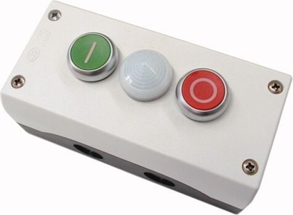 Attēls no Eaton Kaseta sterownicza 3-otworowa START/STOP/lampka biaa 2Z 2R szara IP67 M22-I3-M2 (216533)